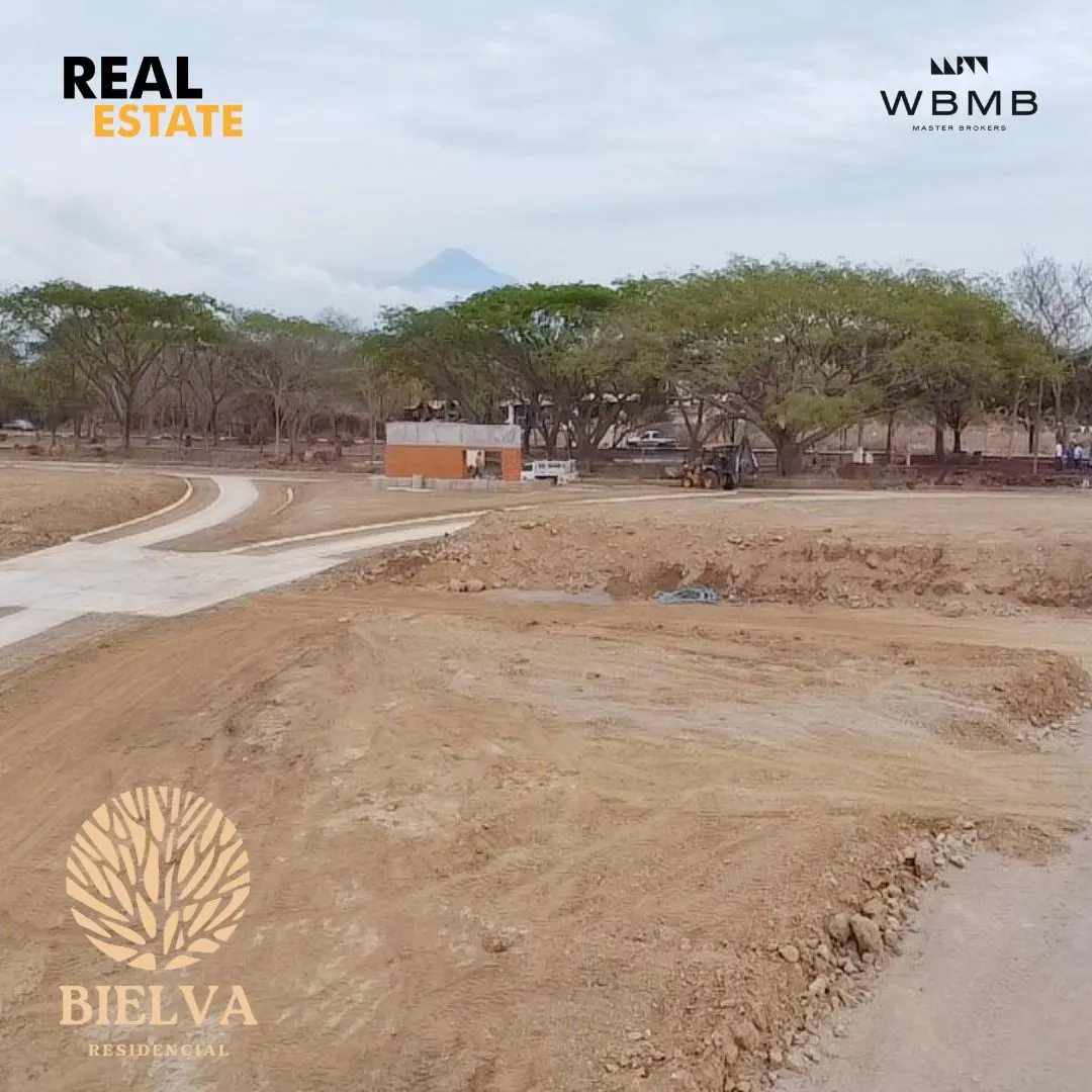 Lotes de Bielva con arbolado al fondo