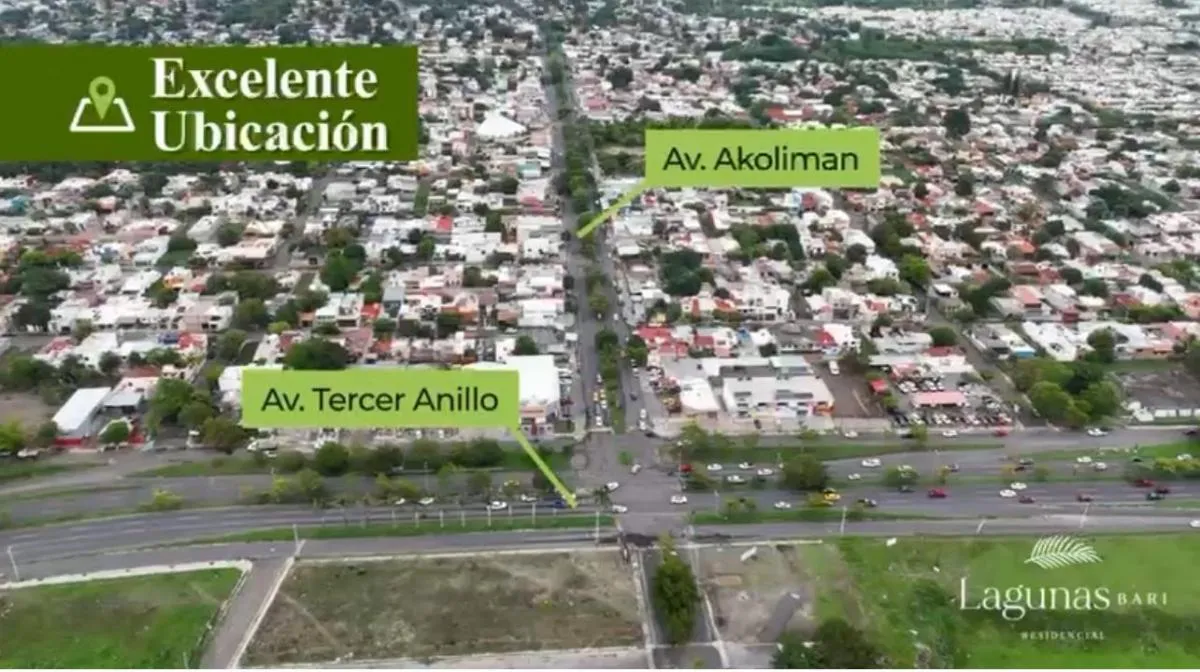 Vista aérea de las avenidas Akoliman y Tercer Anillo cerca de Lagunas Bari